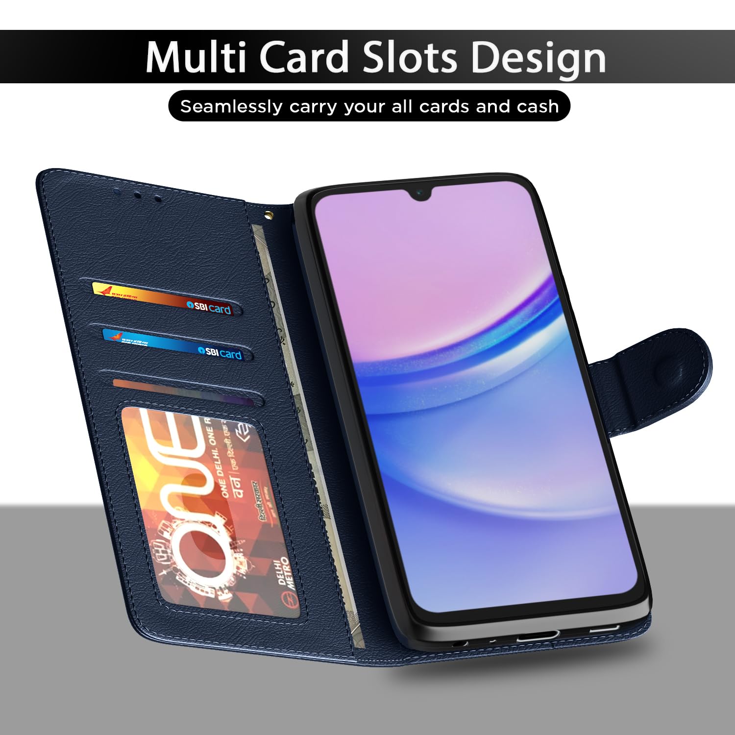 Pikkme Samsung A16 5G blue wallet flip cover – photo 5