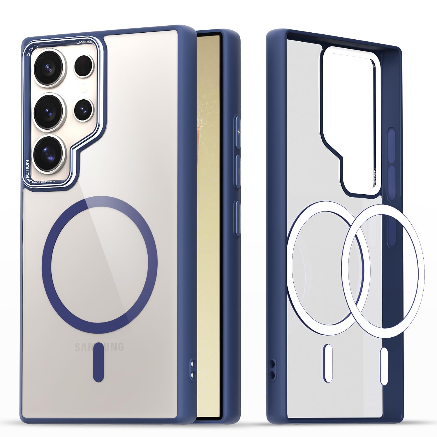 Pikkme blue mag-safe MagSafe mobile back cover for Samsung S24 Ultra 5G