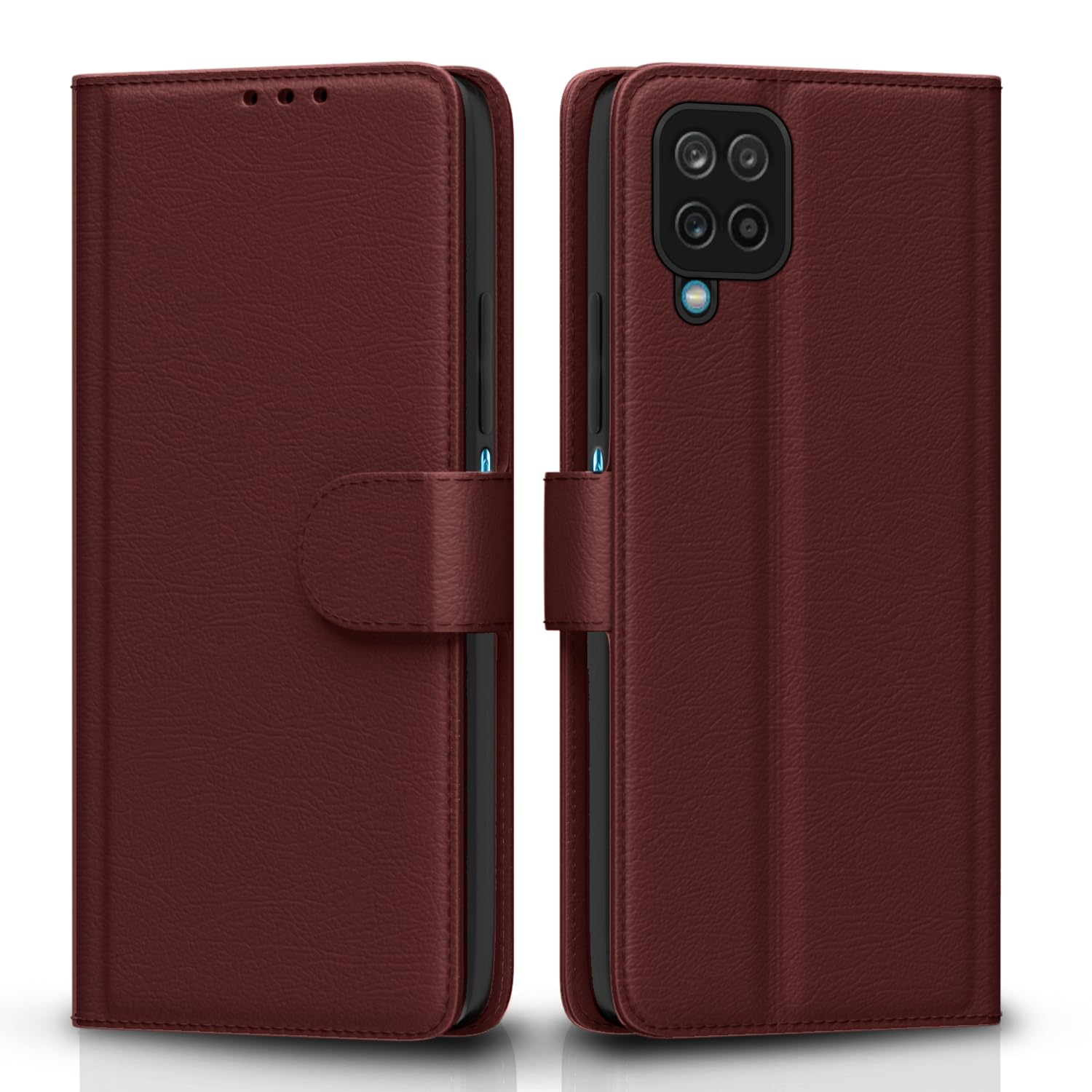 Pikkme Samsung Galaxy M12 / F12 / A12 Vintage Flip Cover |  Brown