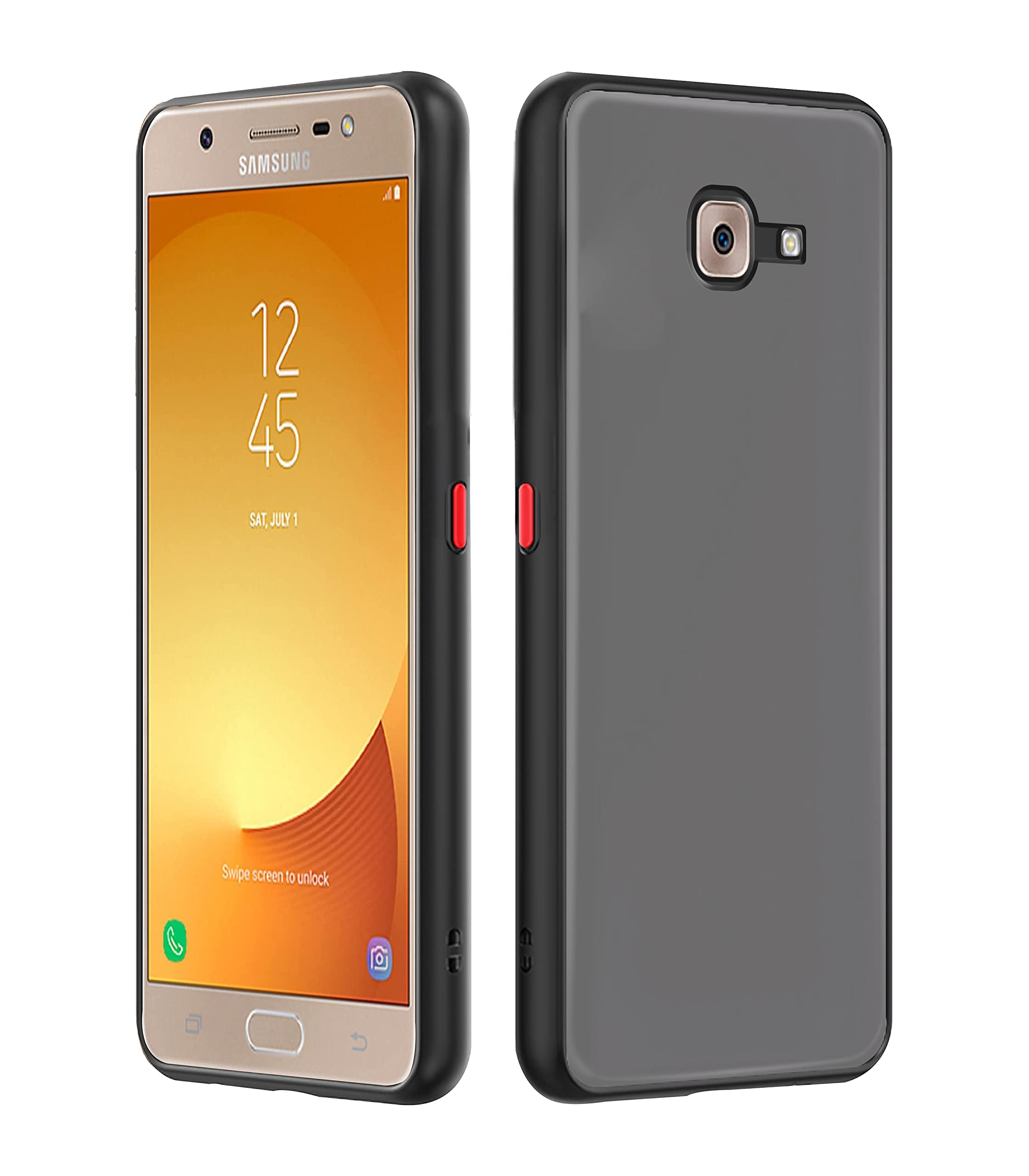 Samsung J7 Max mobile back cover in black by Pikkme