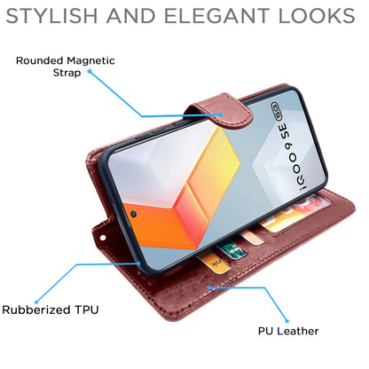 Pikkme iQOO 9 SE 5G brown wallet flip cover – photo 5