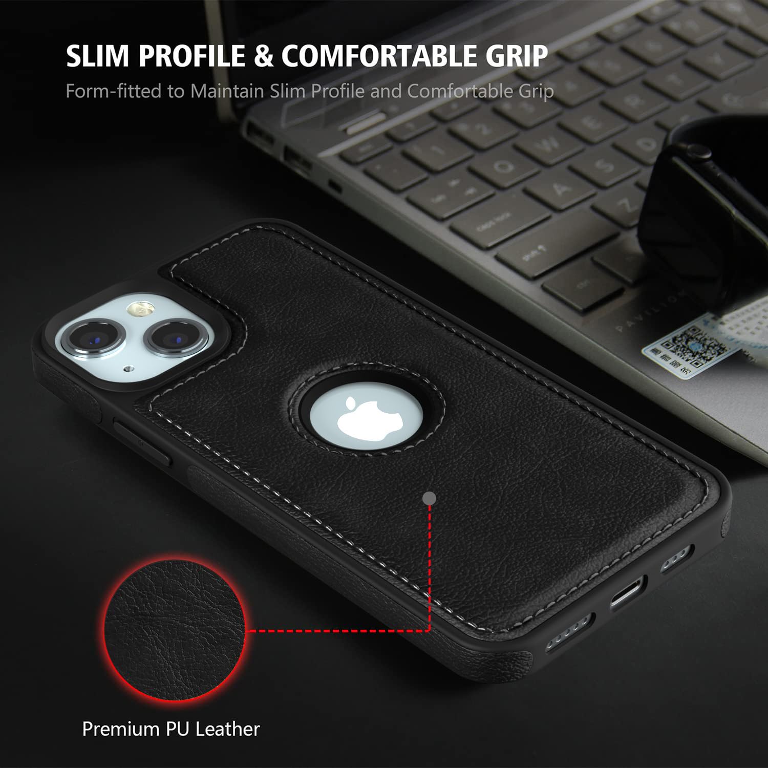 Pikkme iPhone 15 Leather black back cover – photo 3