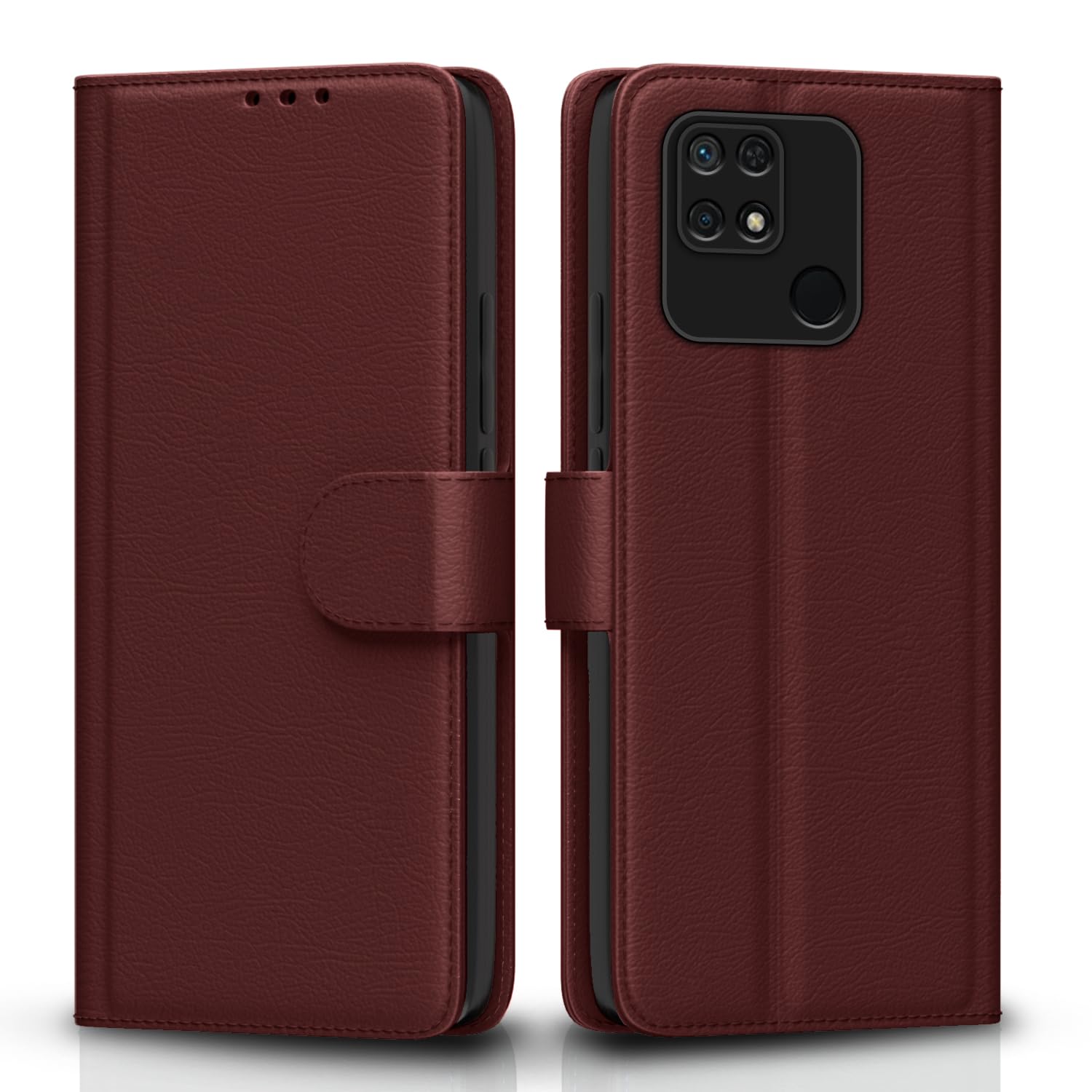 Pikkme brown flip case for Redmi 10/10 Power