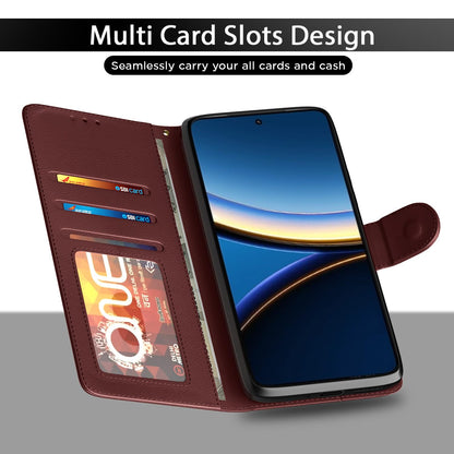 Pikkme Poco F7 Ultra 5G Vintage Flip Cover (Brown)