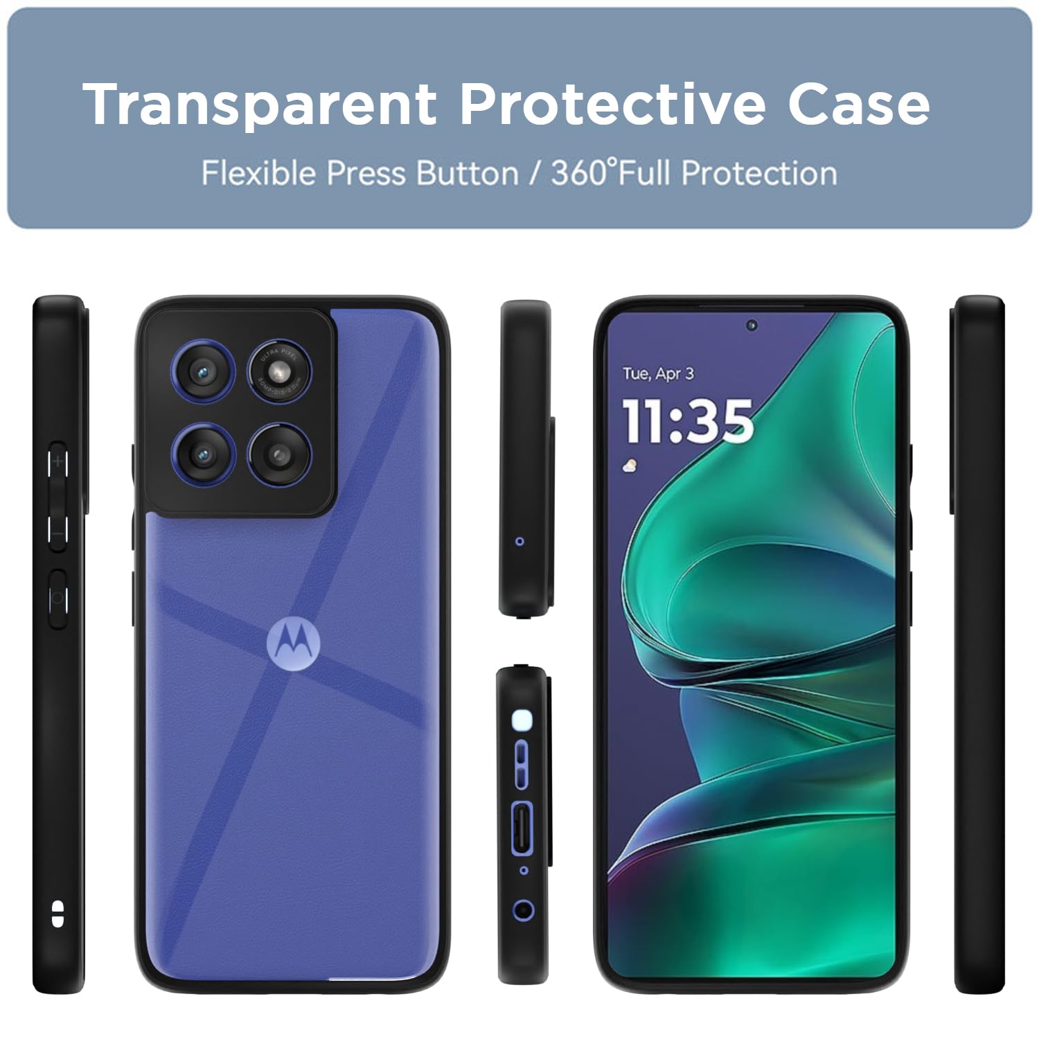 Pikkme Motorola Moto Edge 60 Stylus 5G Eagle 2 Back Cover (Black)