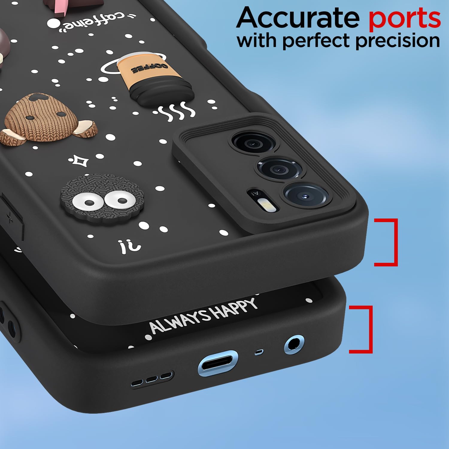 Pikkme black Silicone mobile cover for Oppo A16/3D – photo 4