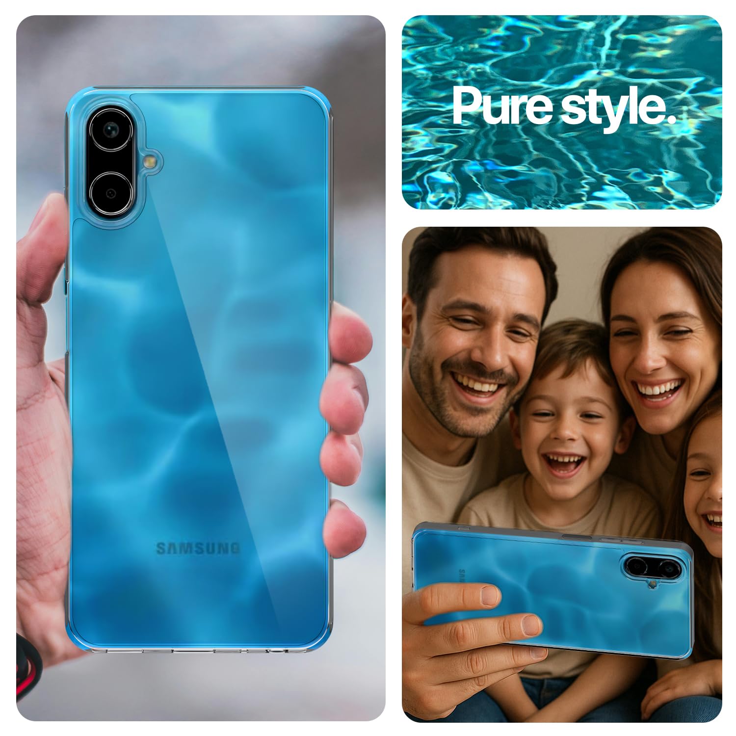 Pikkme Samsung Galaxy F06 5G Crystal Clear Hard Back PC + TPU Back Cover (Transparent)