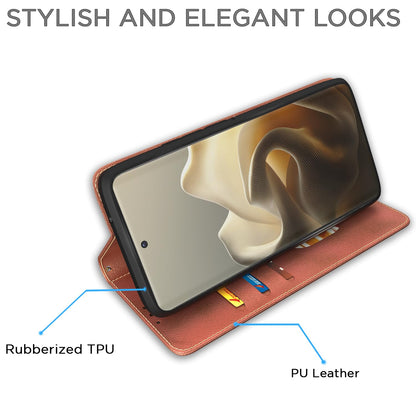 Pikkme brown wallet flip cover for Moto Edge 60 Pro 5G – photo 5