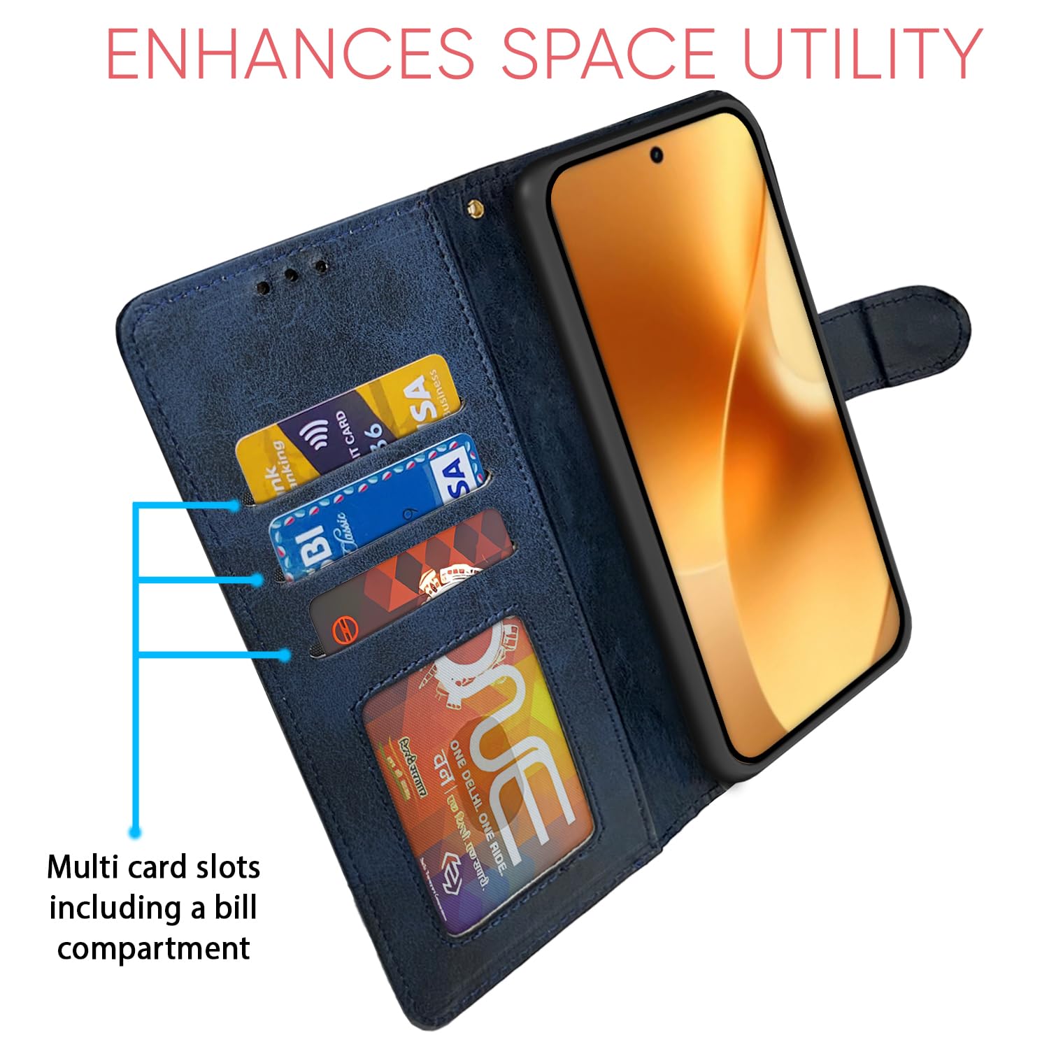 Pikkme navy & light blue Magnetic flip cover for Realme 16 Pro Plus 5G – photo 5