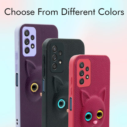 Pikkme Samsung Galaxy M32 5g Kitty Back Cover (Purple)