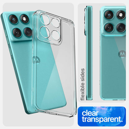 Pikkme Motorola Moto edge 60 fusion Crystal Clear Hard Back PC + TPU Back Cover (Transparent)