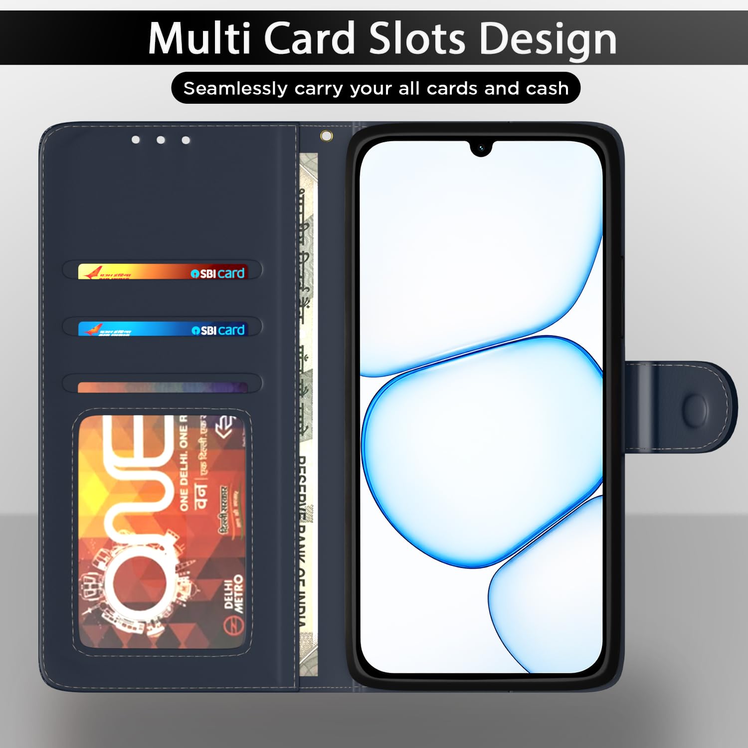 Blue Wallet flip case for Realme C100x – Pikkme – photo 5