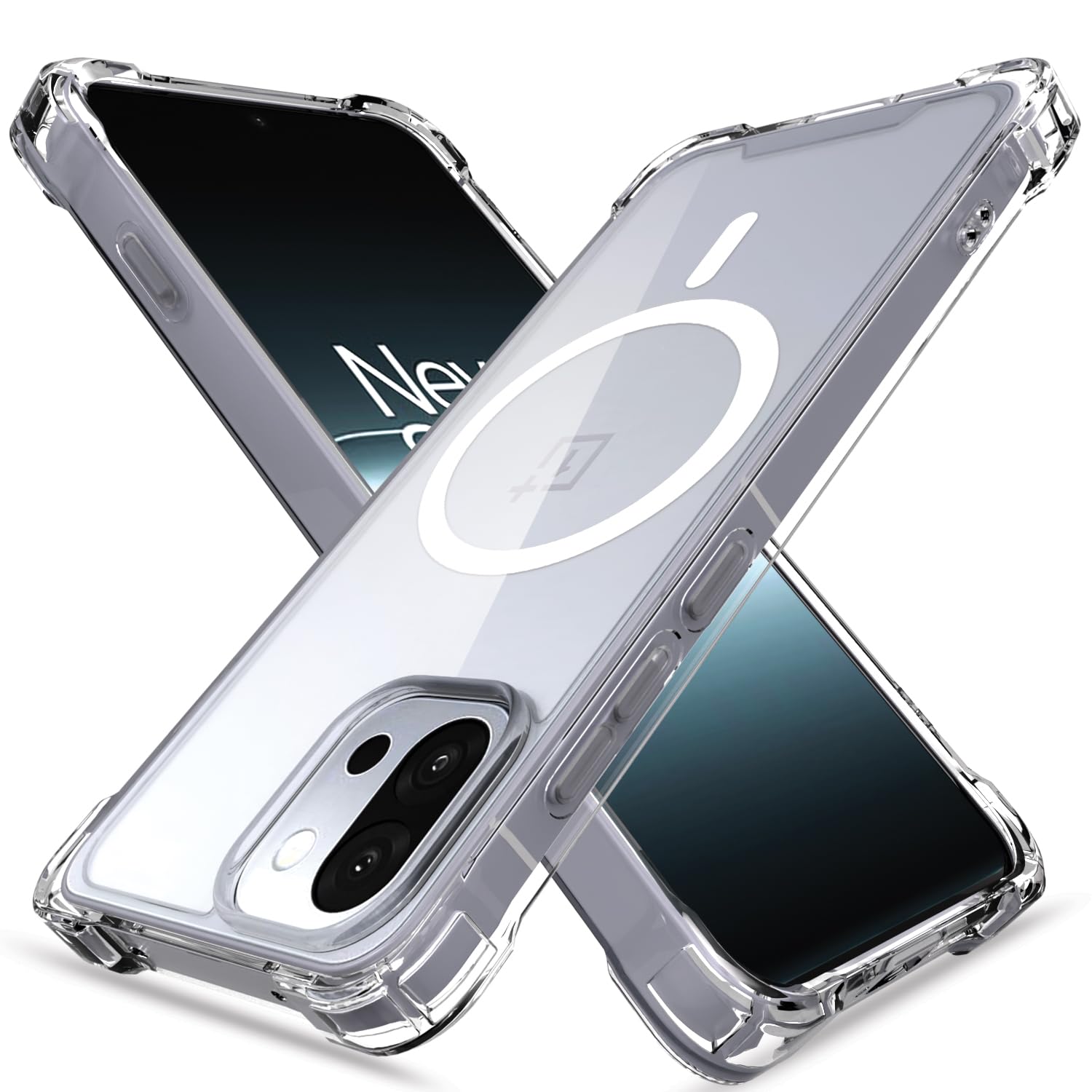 Pikkme OnePlus 13s 5G Mag-Safe Shockproof PC + TPU Back Cover (Transparent)
