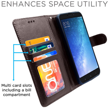 Pikkme  Mi Max 2  Vintage Flip Cover (Coffee)