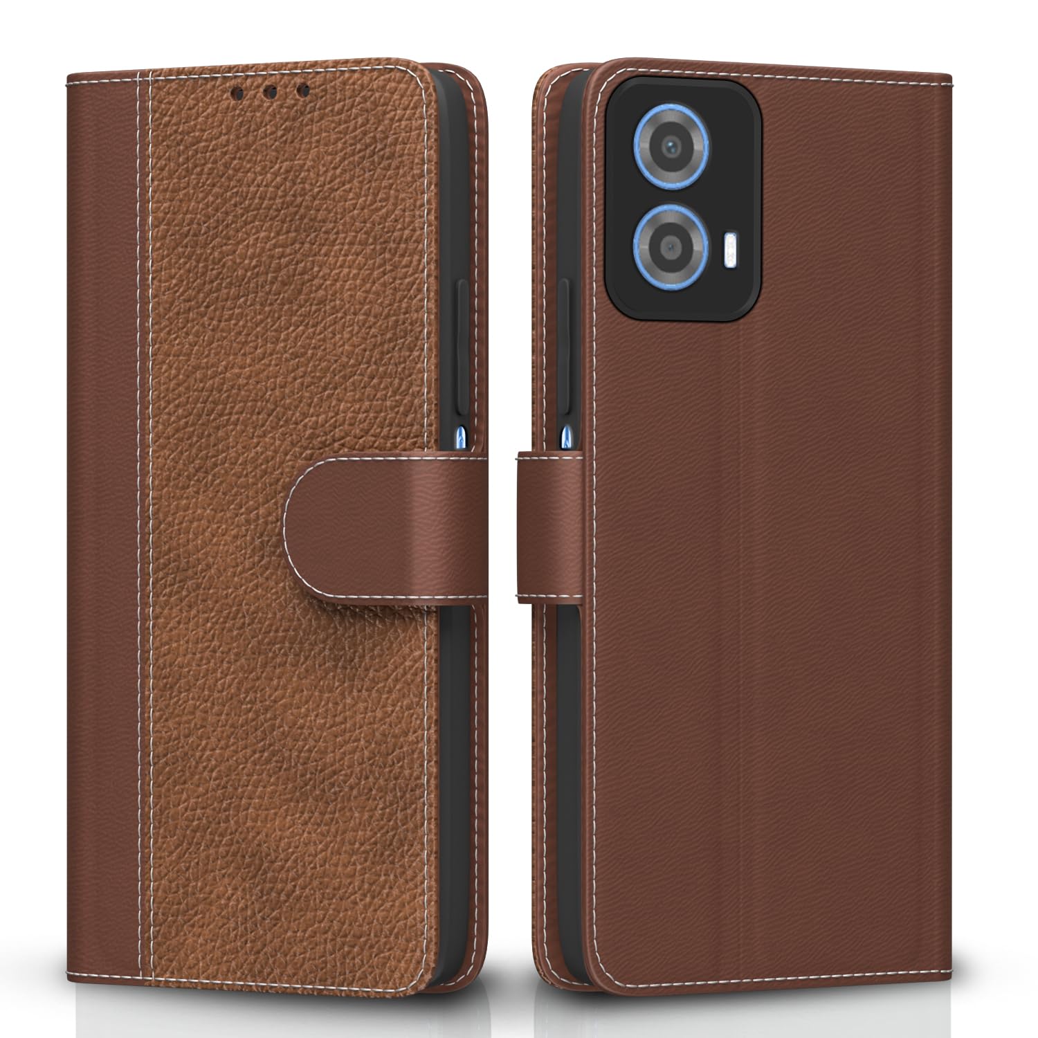 Moto G34/G45 5G flip case in tan by Pikkme