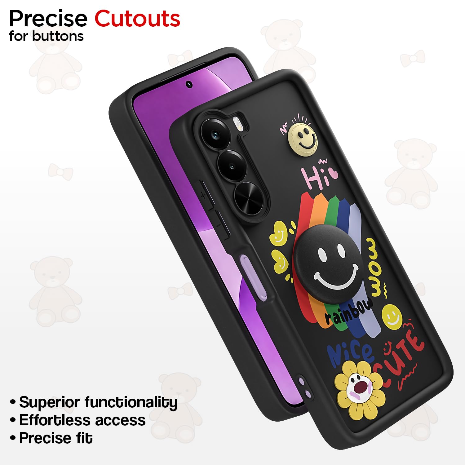 Pikkme black Smile Rainbow mobile cover for Realme P4x 5G – photo 6