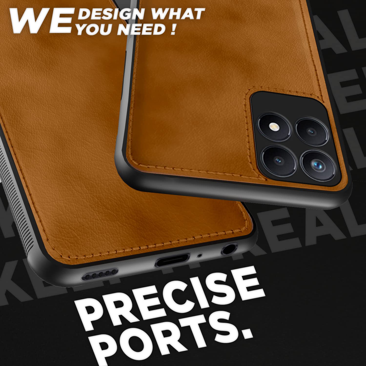Pikkme brown Leather mobile back cover for Realme Narzo 50/8i 4G – photo 4