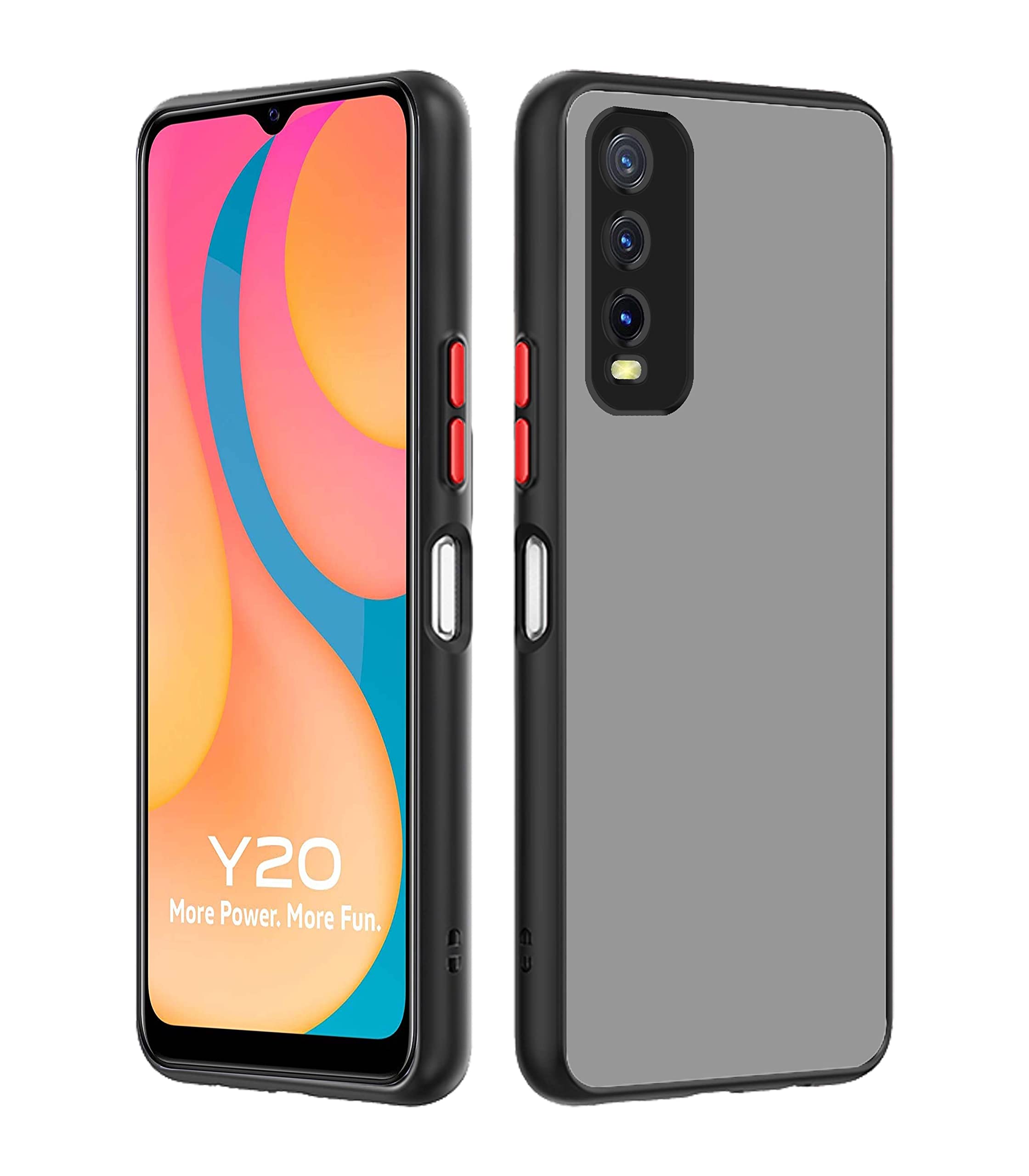 Black mobile back cover for Vivo Y12S/Y20/Y20i – Pikkme