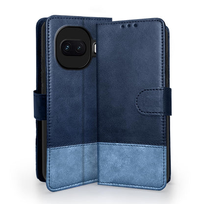 iQOO 15R 5G Magnetic flip cover in navy & light blue by Pikkme
