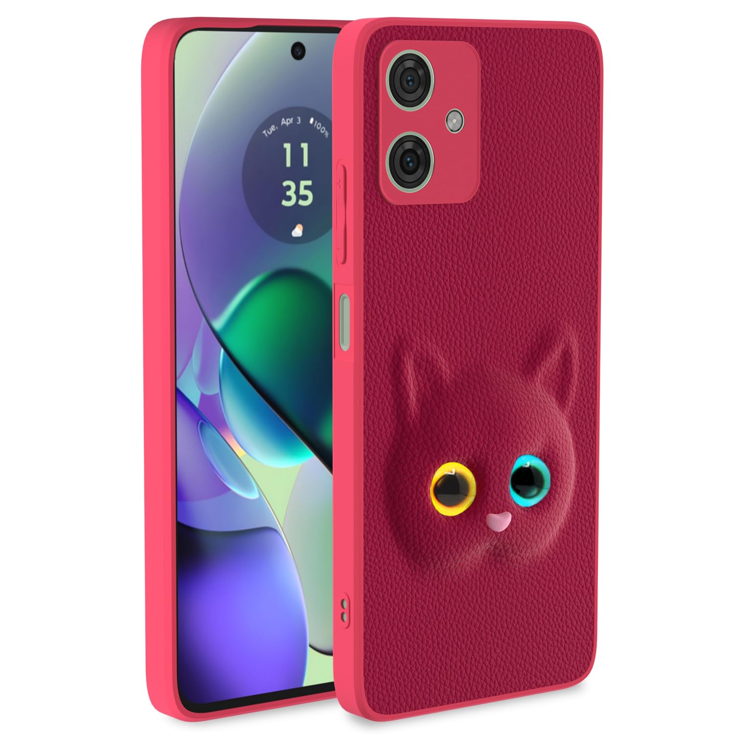 Pikkme Moto G54 5G Kitty Back Cover (Pink)