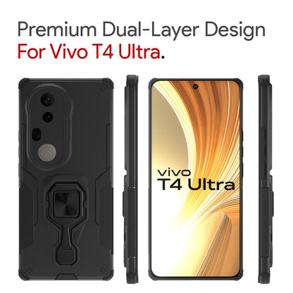 Vivo T4 Ultra 5G Tough Armor mobile back cover in black by Pikkme – photo 2