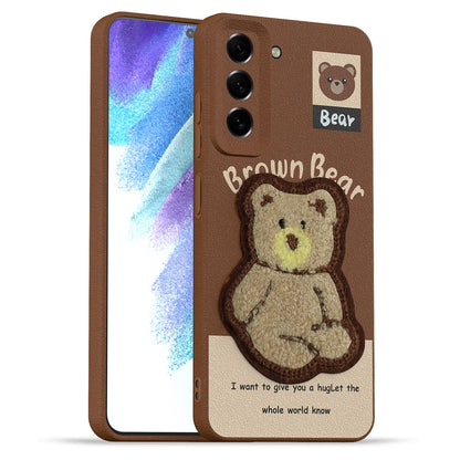 Pikkme Samsung S21 FE 5G Plush Patch brown mobile back cover