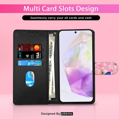 Samsung A56 5G Wallet wallet flip cover in pink flower by Pikkme – photo 2