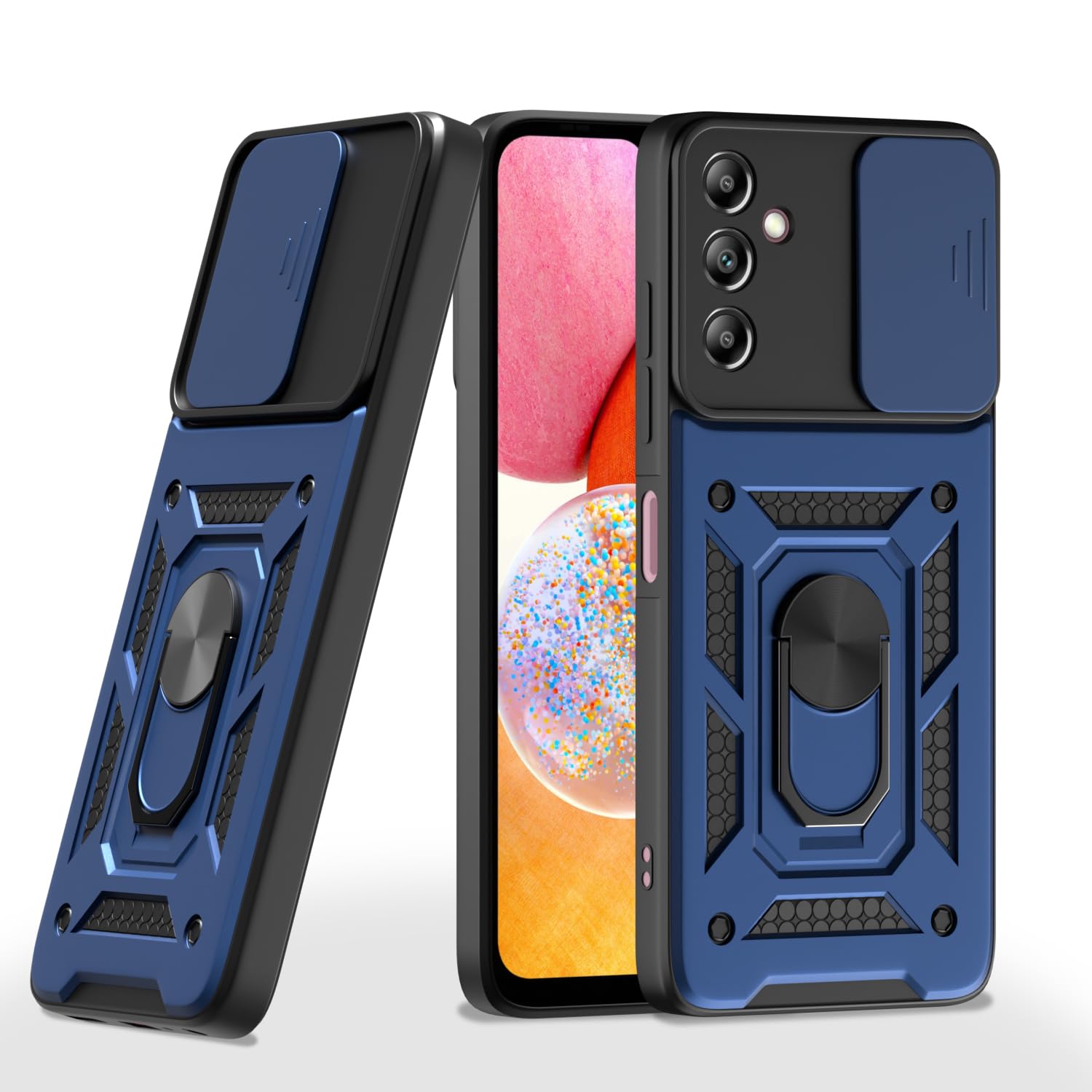 Pikkme blue D10 Camera Shield phone cover for Samsung A14 4G/A14 5G/360