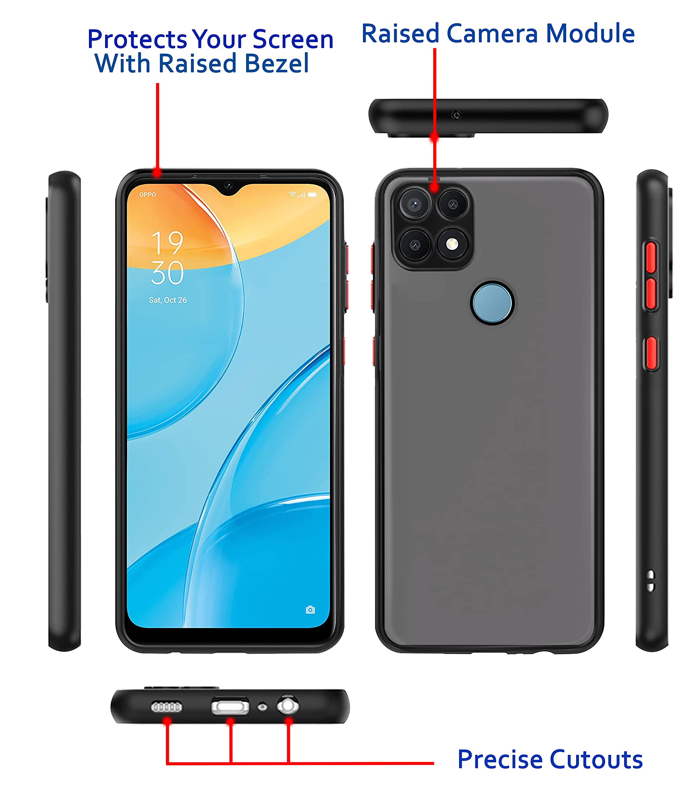 Black Hybrid mobile cover for Oppo A15/A15s – Pikkme – photo 3