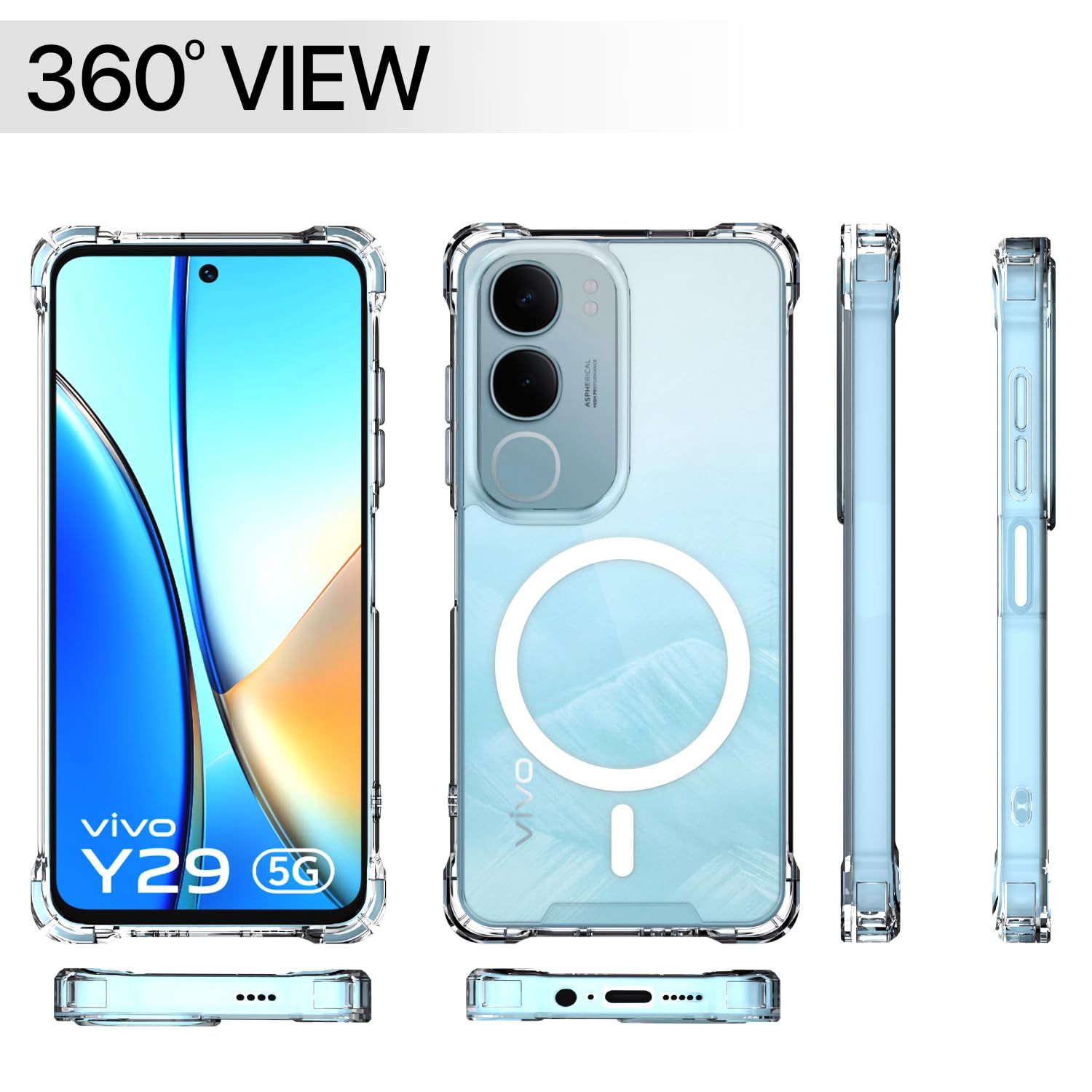 Vivo Y29/Y19s 5G MagSafe back cover in transparent mag-safe by Pikkme – photo 7