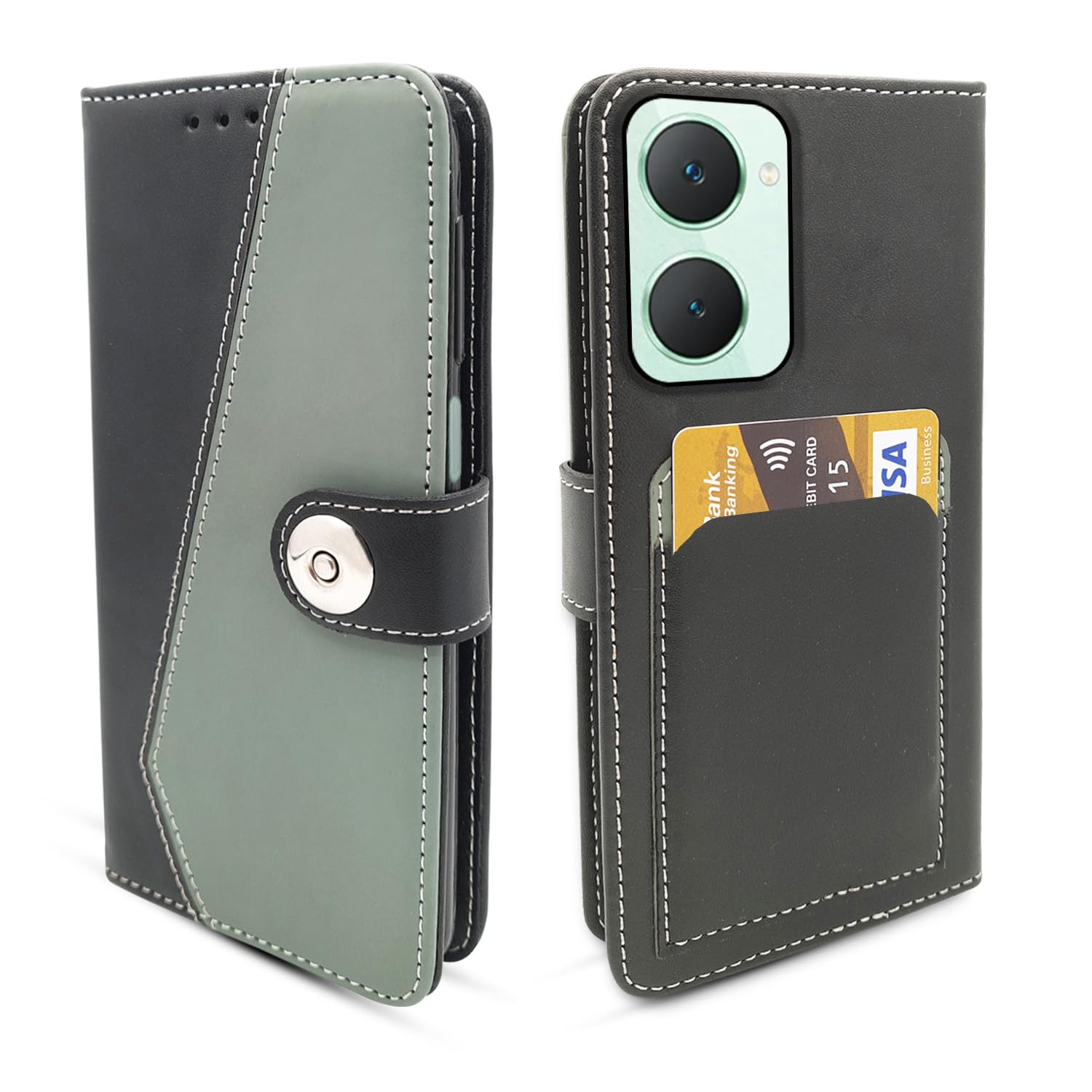 Pikkme iQOO Z9 Lite 5G/Vivo T3 Lite 5G/Vivo Y18/Y18e/Y03 Magnetic grey flip case
