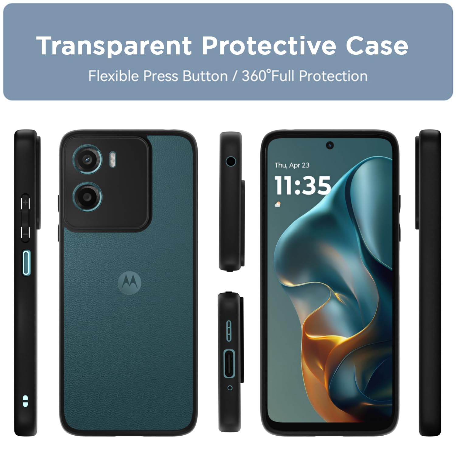 Black Hybrid mobile back cover for Moto G05 – Pikkme – photo 3