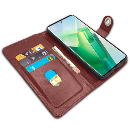 Vivo T2 Pro 5G Button flip case in brown by Pikkme – photo 3