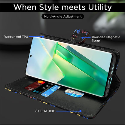 Vivo T2 Pro 5G flip cover in black flower by Pikkme – photo 5