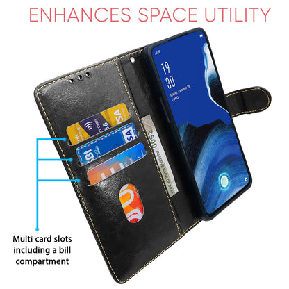 Pikkme Reno 2Z/2F Magnetic black & brown mobile flip cover – photo 4