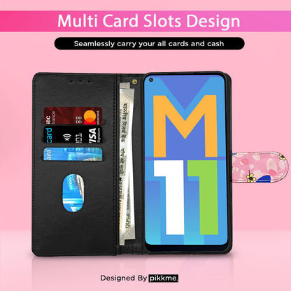 Pink flower flip cover for Samsung M11 – Pikkme – photo 2