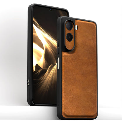 Pikkme brown Leather mobile cover for Redmi A7 Pro/Poco C85x 5G – photo 2