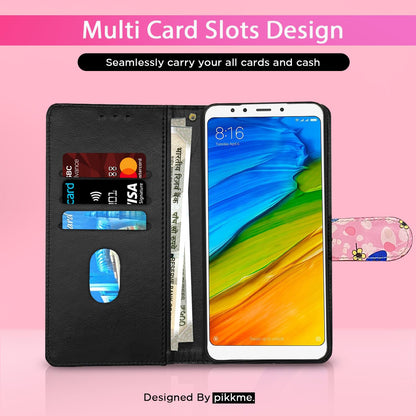 Pikkme Redmi Note 5 pink flower flip case – photo 3