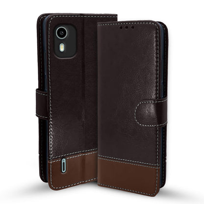 Nokia C12/C12 Pro flip case in coffee & brown by Pikkme