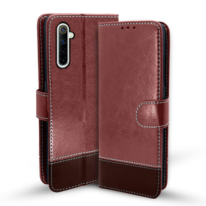 Pikkme Realme 6 Pro Magnetic brown & coffee flip case