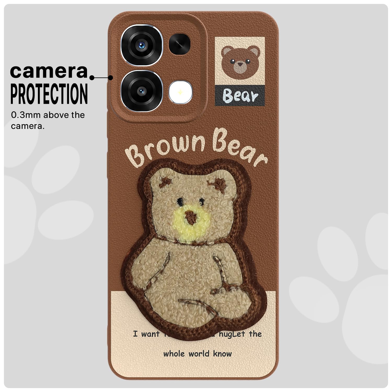 Pikkme Oppo F31/F33 5G Plush Patch brown mobile cover – photo 6