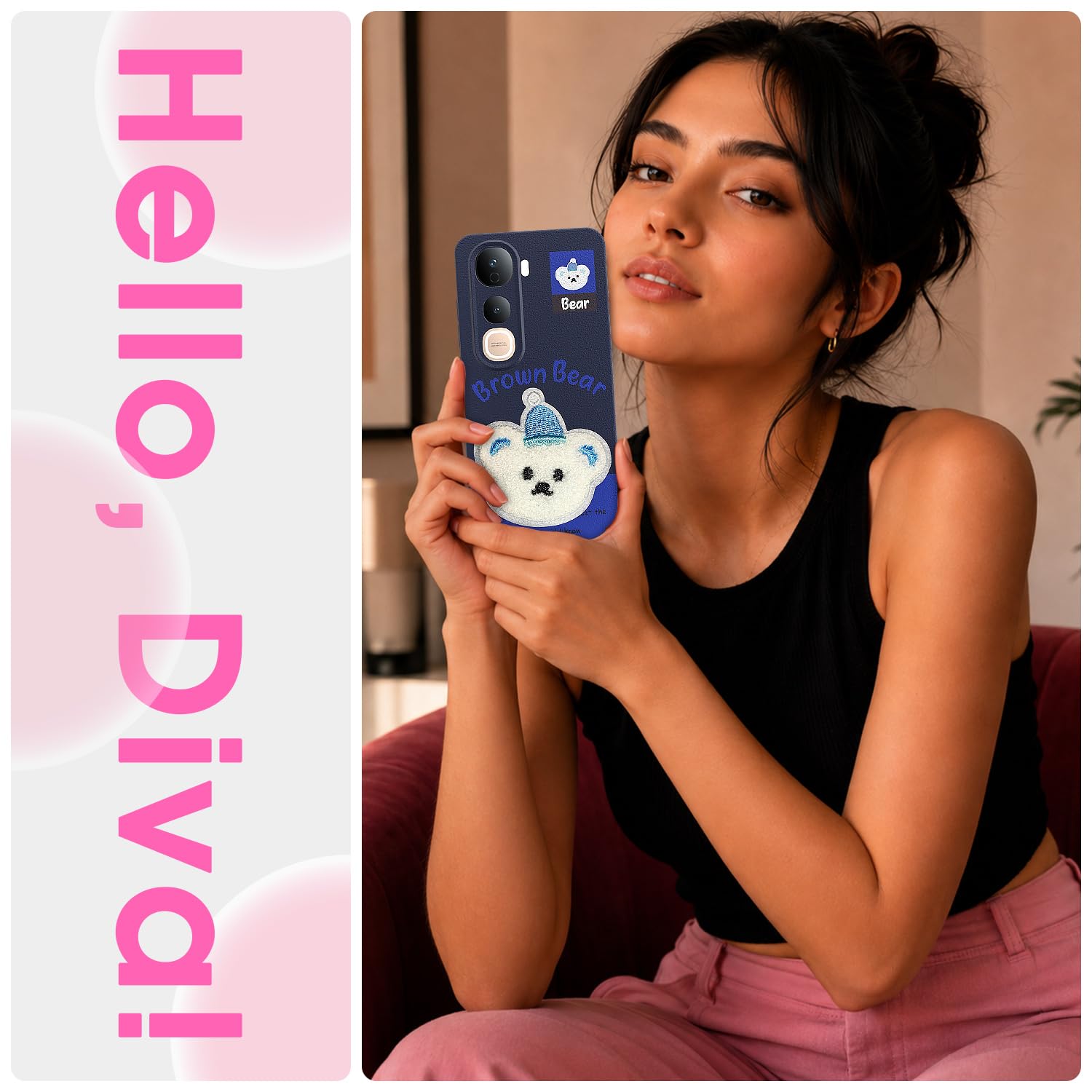 Pikkme Vivo Y400 Pro 5G Plush Patch blue back cover – photo 2