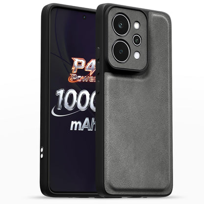 Grey Leather mobile back cover for Realme P4 Power 5G – Pikkme