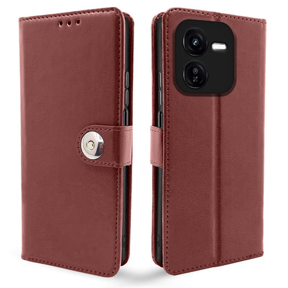 Pikkme iQOO Z9X 5G Button Flip Cover (Brown)