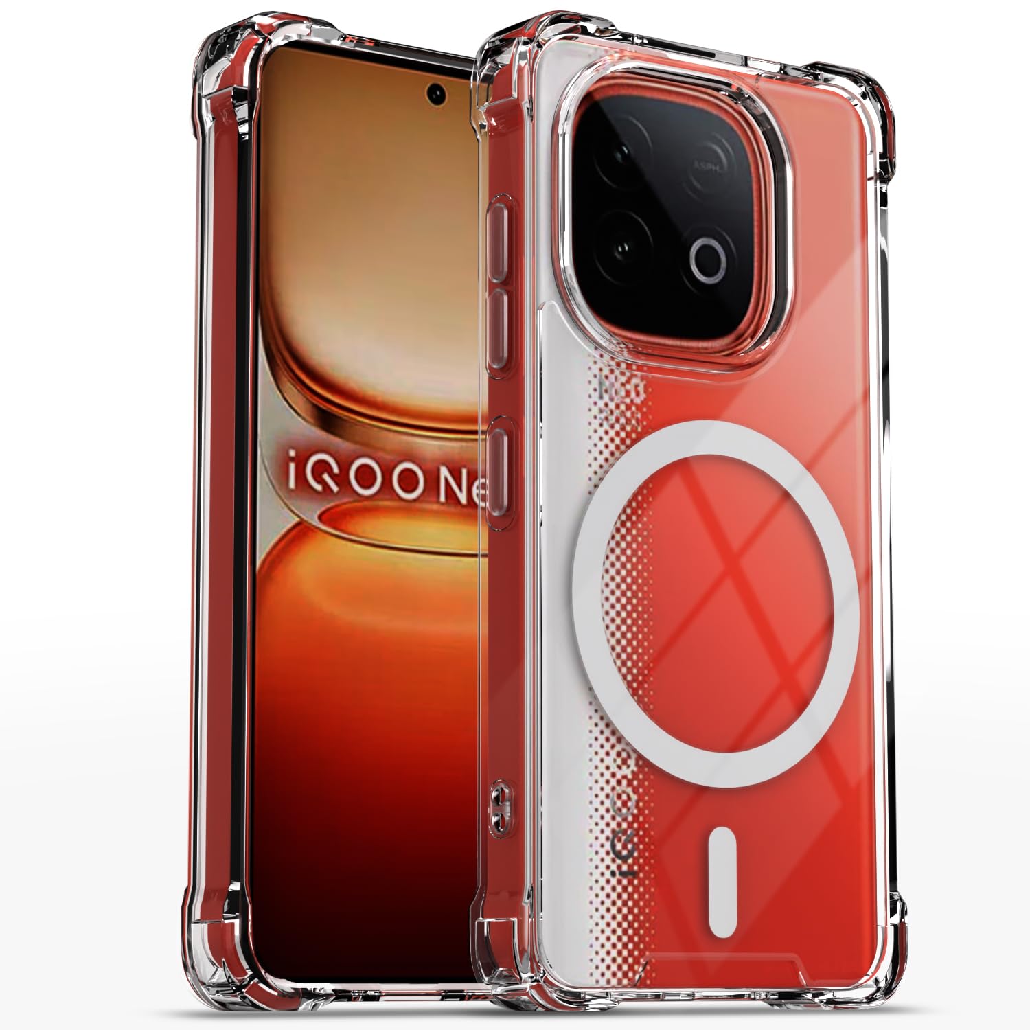 Pikkme iQOO Neo 10/Vivo Y300 GT 5G MagSafe transparent mag-safe phone cover