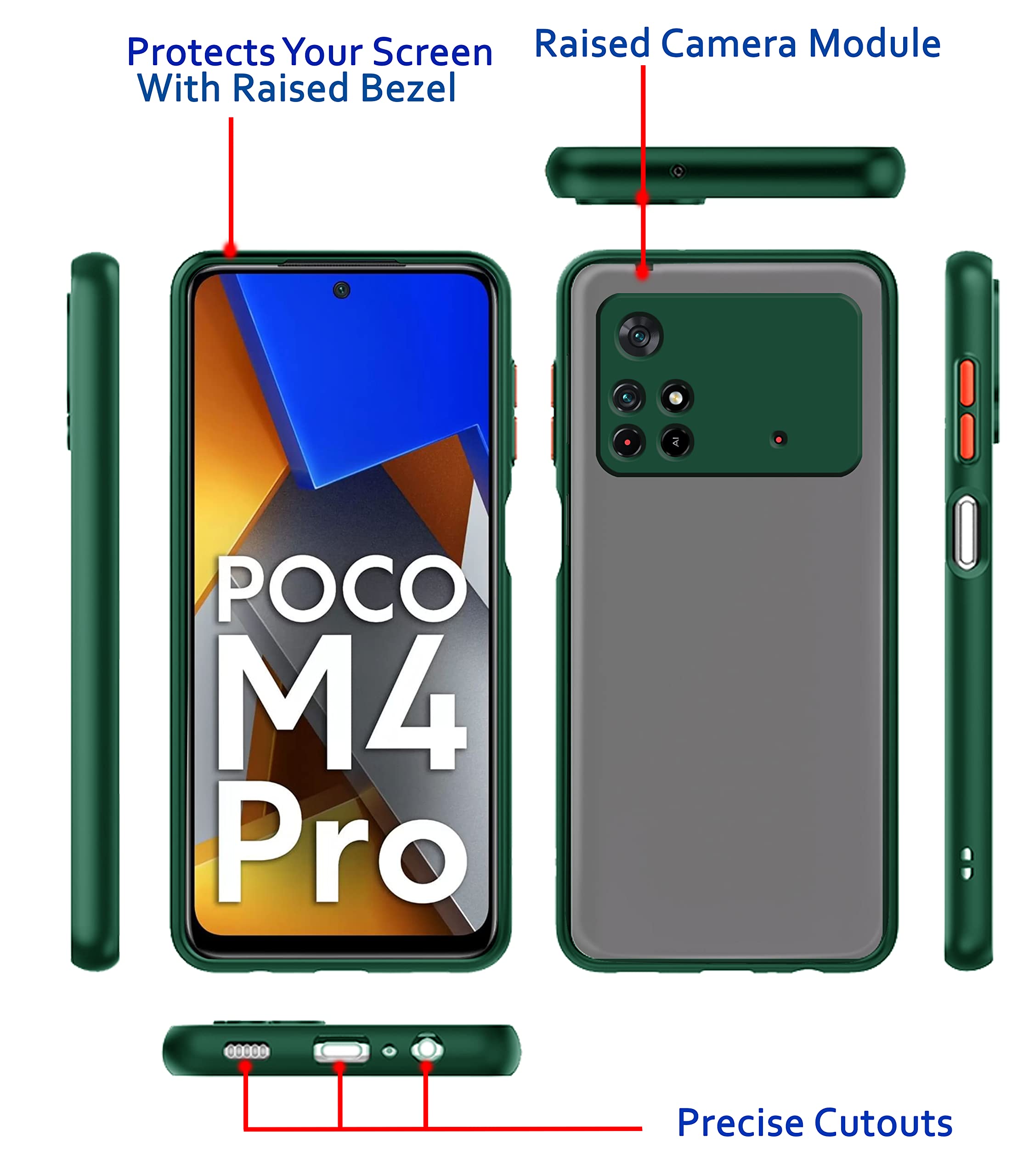 Green Hybrid mobile back cover for Poco M4 Pro 4G – Pikkme – photo 3