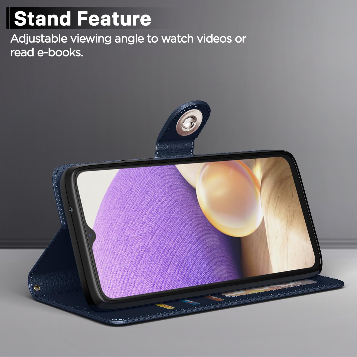 Blue Button wallet flip cover for Samsung M32/A32 5G – Pikkme – photo 3
