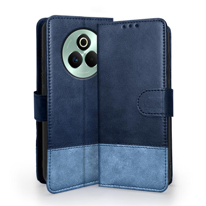 Navy & light blue Magnetic wallet flip cover for Realme P3 Pro 5G – Pikkme
