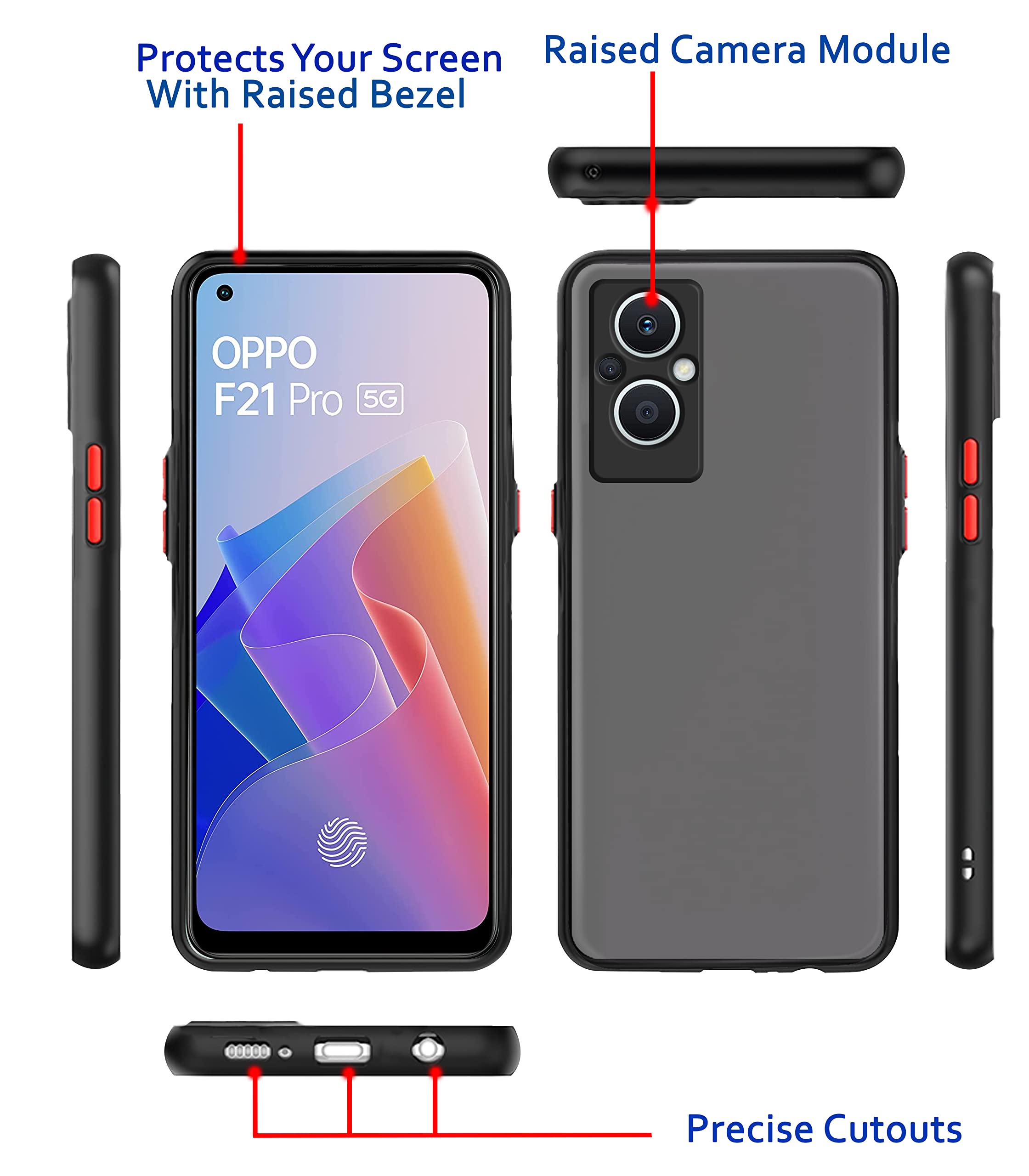 Oppo F21 Pro 5G back cover in black by Pikkme – photo 3