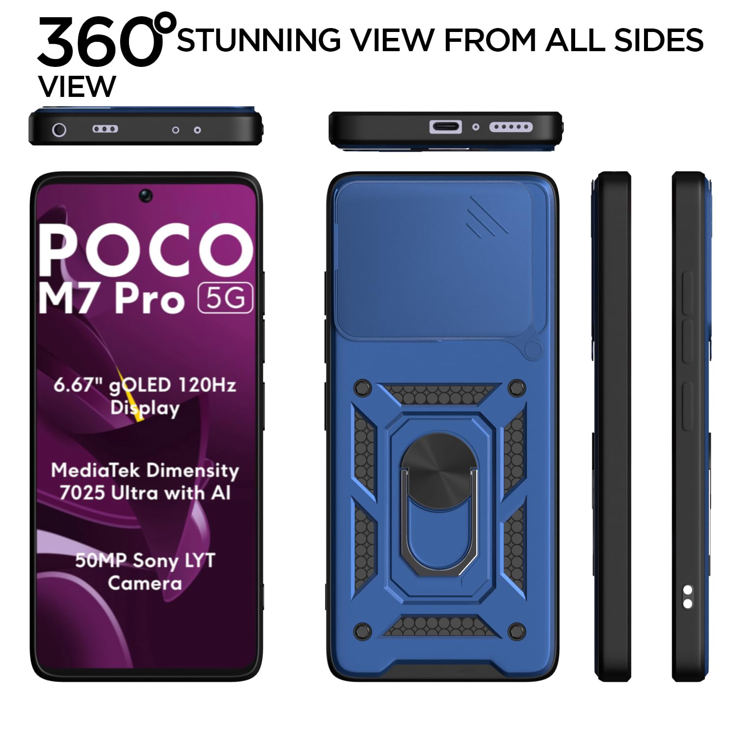 Blue back cover for Poco M7 Pro 5G – Pikkme – photo 5